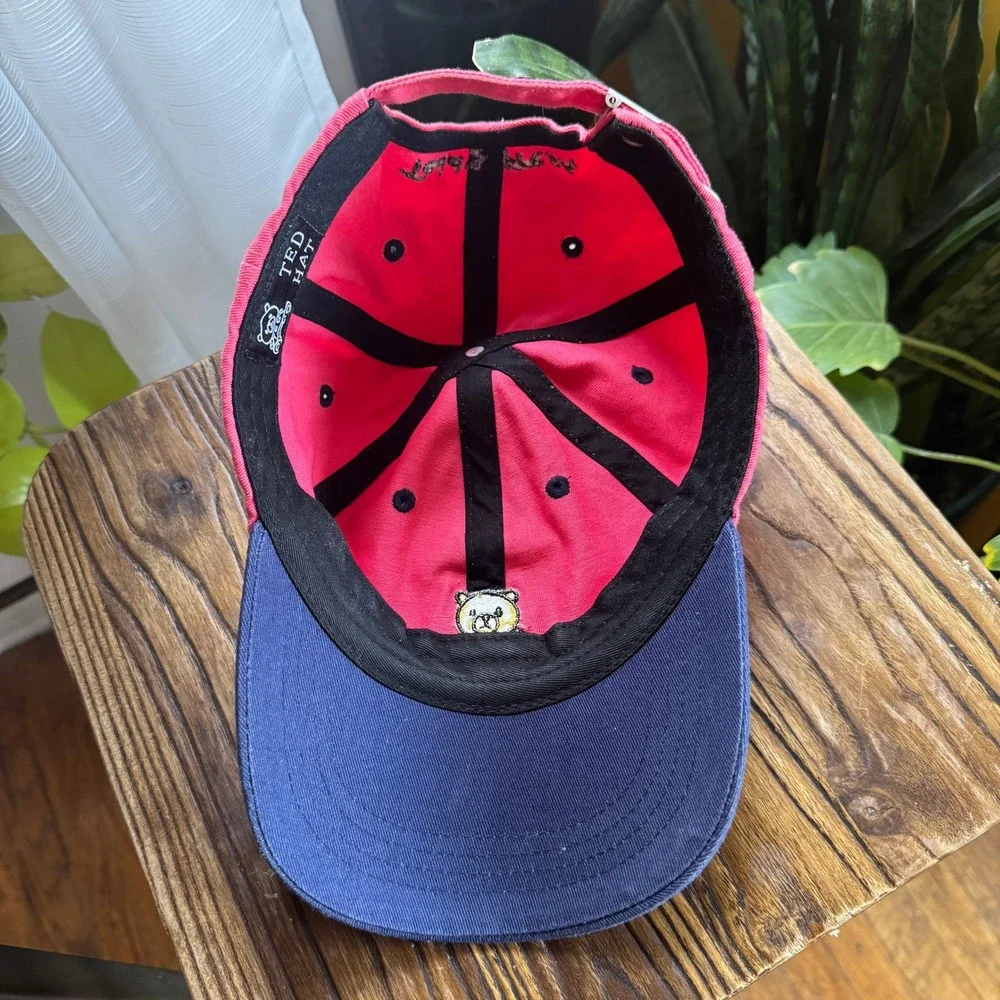 Teddy Fresh Red‎ Navy Blue Colorblock Bear Logo Embroidered Dad Hat Baseball Cap